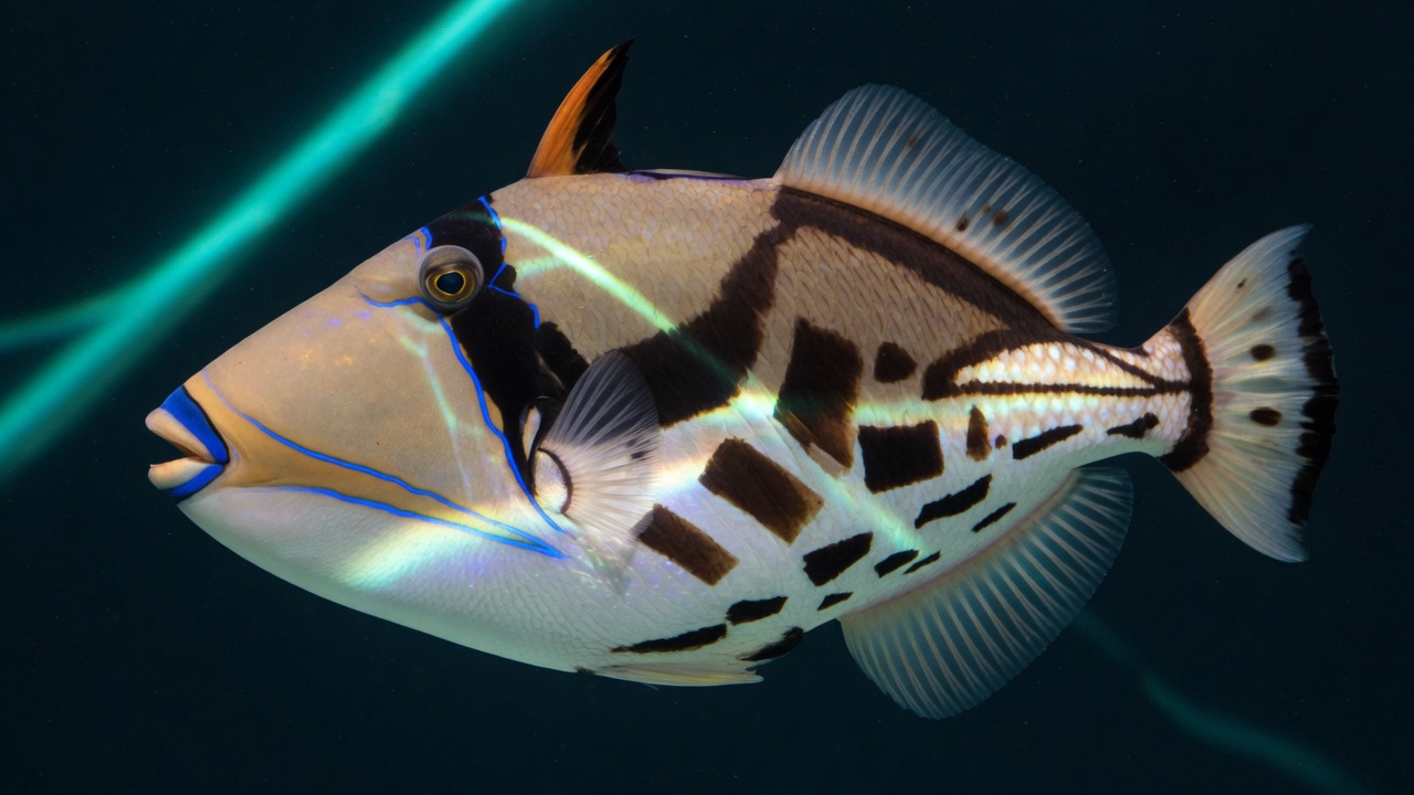 Arabian Picasso triggerfish (Rhinecanthus assasi), a Red Sea fish of the triggerfishes family